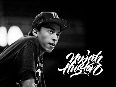 Nyjah Huston brushpen brushscript calligraphy letters logo script sk8 skateboarding type