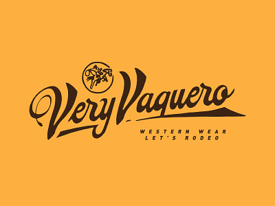 VERY VAQUERO LETTERING apparel branding clothing cowboy graphic design illustration lettering t-shirts type design western wear