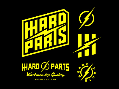 HHARD PARTS badge brand kit branding choppers graphic design illustration industrial lettering lockups logo motorcycle motorcycle parts