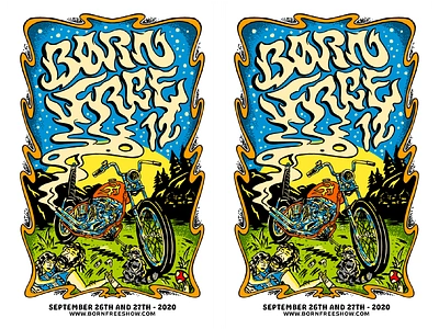 BORN FREE MOTORCYCLE SHOW CONTEST 2020 branding california cartel chopper choppers custom easyrider harleydavidson illustration lettering motorcycle motorcycles poster wildlife