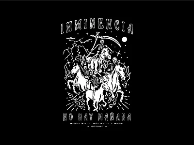 INMINENCIA DOSHHS DESIGN apoca apocalipsis apocalypse apparel apparel brand branding choppers clothing brand design doshaches fashion fear four horsemen graphic design haerley davidson illustration logo mexico motorcycle winter