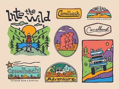CAMELBACK DOODLES 4x4 apparel apparel brand brand kit branding classic clothing brand design doodles fashion graphic design illustration into the wild logo off road outdoor outdoors outdoors gear vector