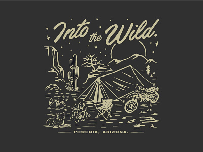 INTO THE WILD - GRAPHIC TEE DESIGN 44 apparel apparel brand brand kit branding camping classic clothing brand design fashion graphic design graphic tee illustration into the wild logo off road outdoor outdoors outdoors gear t shirt