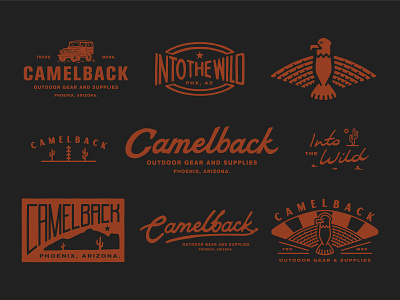 CAMELBACK BRAND KIT 4x4 apparel apparel brand brand identity brand kit branding camping classic clothing brand design fashion graphic design illustration lockups logo off road outdoor outdoor gear outdoors vector