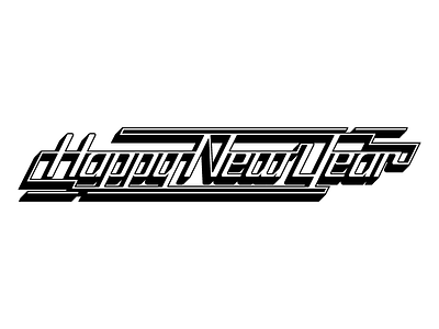 Happy New Year digitaltype lettering letters type typography vector