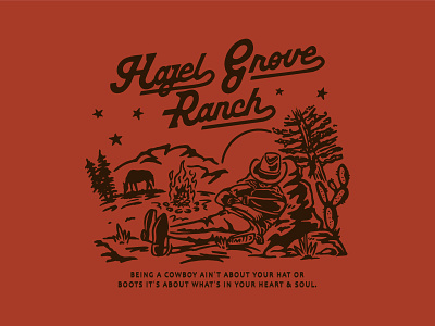 HAZEL GROVE RANCH / T-SHIRT GRAPHIC apparel apparel brand branding cattle clothing brand country cowboy design fashion graphic tee horses illustration lettering lifestyle livestock outdoors ranch t shirt texas type