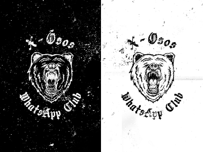 X Osos bear club handmade illustration logo motorcycle patch