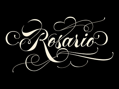 Rosario black copperplate digitaltype lettering name script type typography vector
