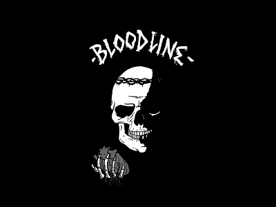 Bloodline heart illustration lettering rock skull slayer trash metal type
