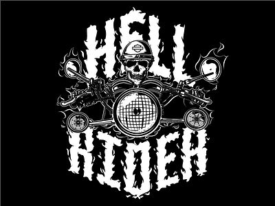 Hell Rider harley davidson hell hell rider ilustration lettering motorcycle type type is power