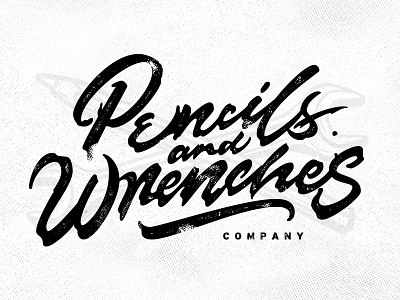 Pencils and Wrenches calligraphy halftone lettering pencils script type type is power typography vintage wrench