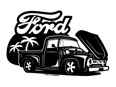 Ford 1955 american classic american power artwork classic f100 ford ford f100 illustration truck type is power v8 vector