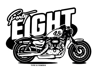 Harley-Davidson Forty Eight american classic artwork classic forty eight harley davidson illustration motorcycle motorcycle culture sportster type type is power vector