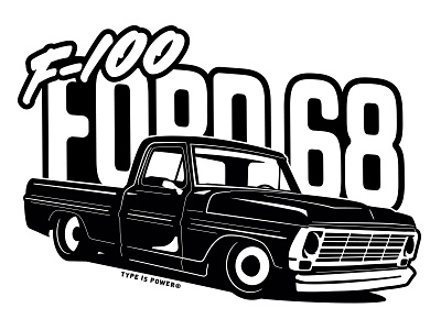 Ford F-100 1968 american classic artwork classic f100 ford ford f100 illustration typography vector vintage