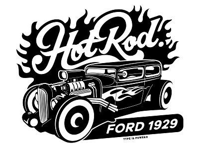 Ford Model A 1929 (Hot Rod) american classics american power artwork car car classic ford model a hot rod illustration type type is power vector