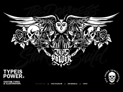 TYPE IS POWER® | COMING SOON barn owl calavera darkness design illustration lechuza lettering motorcycle skull type type is power web