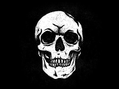 Skullio calavera craneo death halftone illustration skull texture