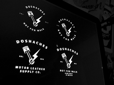 DosHaches, Motor Leather Supply Co. brand brand build branding concept grid illustrator leather logo mexico sketch vintage