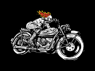 Motovember 20 artwork british culture design fire hell ride illustration motorcycle motorcycle culture motovember skeleton skull