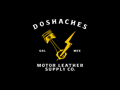 DosHaches, Motor Leather Supply Co. branding design illustration leathergoods logotype mexico monogram motorcycle rock and roll t shirt typography
