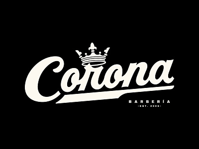 Corona Barbería barber shop crown design graphic design lettering letters logo logotype type is power typography