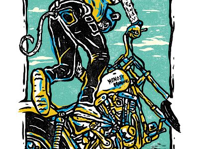 Monos y Bananas banana blog design doodle illustration mexico monkey monos motorcycle motos
