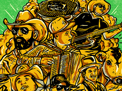 Becerros / Poster cartel design flyer illustration mexico music norteña poster vintage
