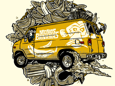 Monos y Bananas / Chevy Van by WEIRDFACE BRAND on Dribbble