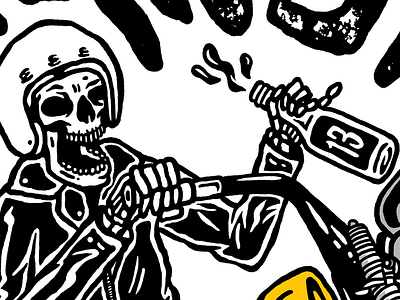 Misfit 50s design drunk harley davidson illustration misfit motorcycle motorcyclist panhead skull