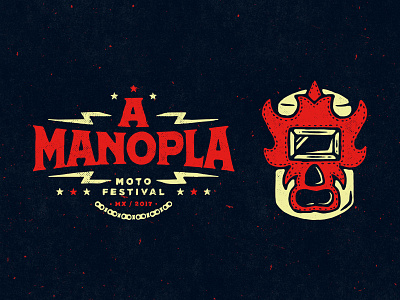 A Manopla Moto Festival 2017 brand build branding cartel choppers design illustration logo lucha libre mexico motorcycle show motorcycles poster