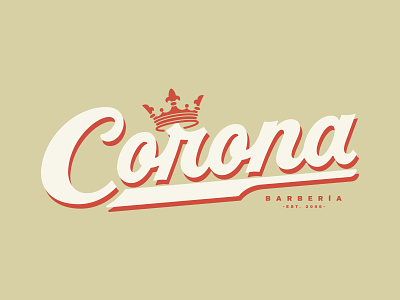 Corona Barbería barber barber shop branding corona design lettering logo logo design tip type typography