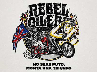 Rebel Oilers apparel british motorcycles chopper clothing design illustration old school t shirt tip triumph vintage