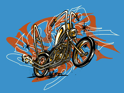 Chopper Shit brap chopper harley davidson illustration ironhead lettering motorcycle tip type type is power vintage wheelie
