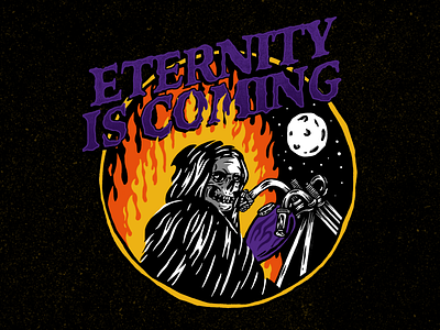 ETERNITY IS COMING... chopper craneo eternity fire harley davidson illustration misfits motorcycle skull type is power