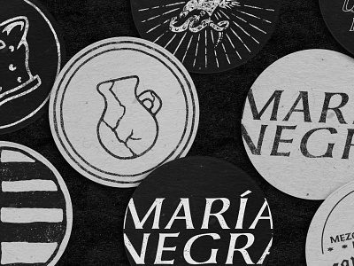 María Negra Coasters bar branding brand brand developing branding coasters design design art drinks menu graphics icons illustration mexico mezcal