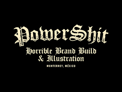 POWER SHIT LOCKUP branding calligraphy design handwriting illustration lettering lock up motorcycle power shit type typography