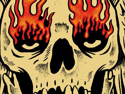 RELAX art chopper flames harley davidson illustration misfits skull skull art