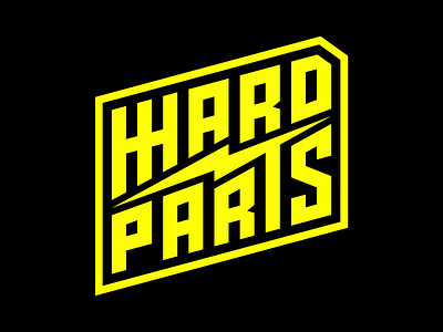 HHARD PARTS LOGO badge brand assets brand design branding choppers garage illustration lettering lightning lockup logo logotype motorcycle script thunder