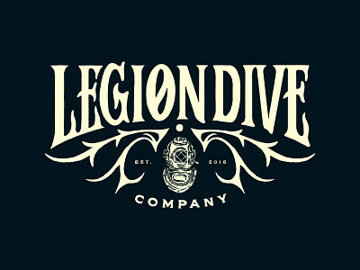 LEGION DIVE CO. / LOGO apparel badge brand assets branding california classic clothing diving lettering lockups logotype san diego sea t shirt veteran vintage