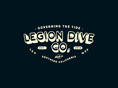 LEGION DIVE CO. / BADGE DESIGN badge brand indentity brand lockups branding california clothing brand dive letters san diego t shirt typography