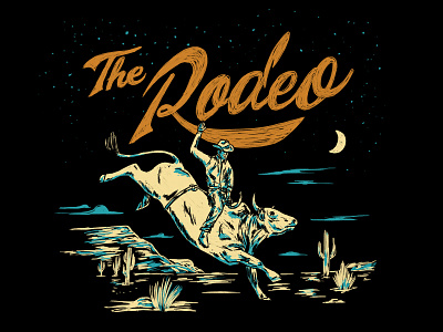 VERY VAQUERO / THE RODEO art artwork bull clothing brand concept cowboy desert design illustration illustrations mexico ranch rider rodeo t shirt texas vaquero vintage