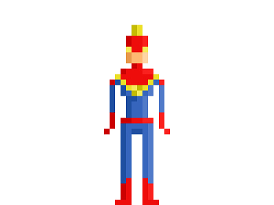 Captain Marvel captain marvel comics illustration marvel pixel pixel heroes pixelart pixels