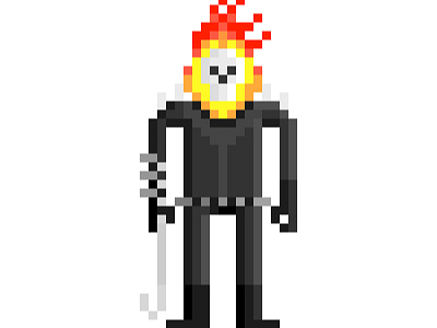 Ghost Rider 8 bit character character design marvel pixel pixelart video game