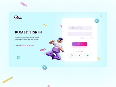 Sign in form for an online store GAMING design ecommerce form sign in ui ux web