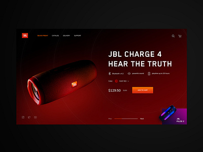 JBL promo web-site blackfriday design gradient jbl landing page music sale ui ux web