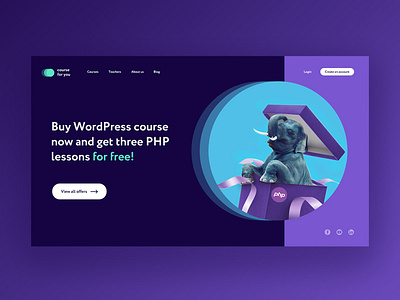 Online courses promo website backend color palette colorful design landing page onlinecourse php ui ux web