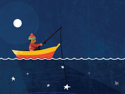 Fisherman of dreams colorfull design illustration illustrator vector womenofilustration