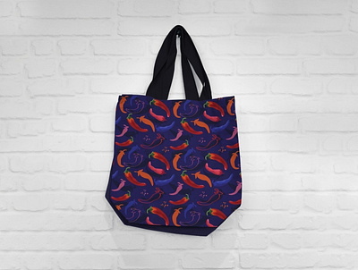 Chili Pepper Totebag Pattern branding design flat illustration illustrator pattern patterndesign surfacepattern vector