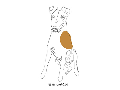 Dog Single Line Art Illustration