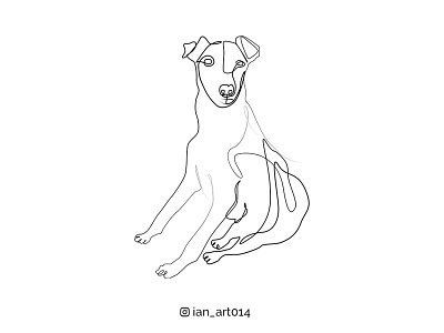 Dog Single Line Art Illustration outline